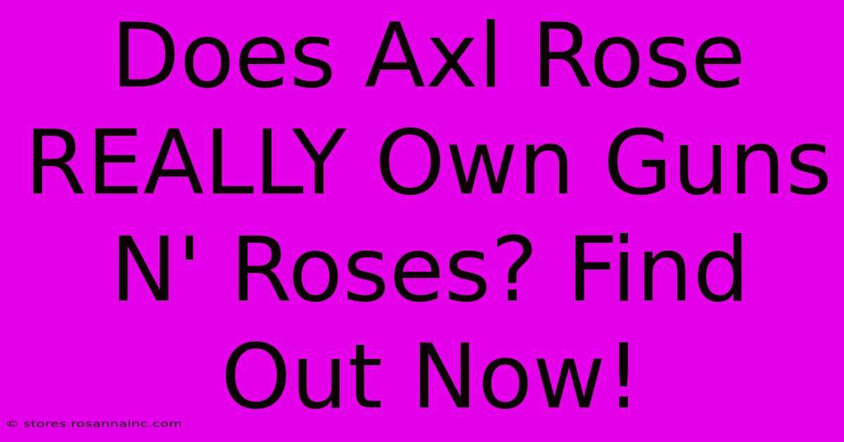 Does Axl Rose REALLY Own Guns N' Roses? Find Out Now!