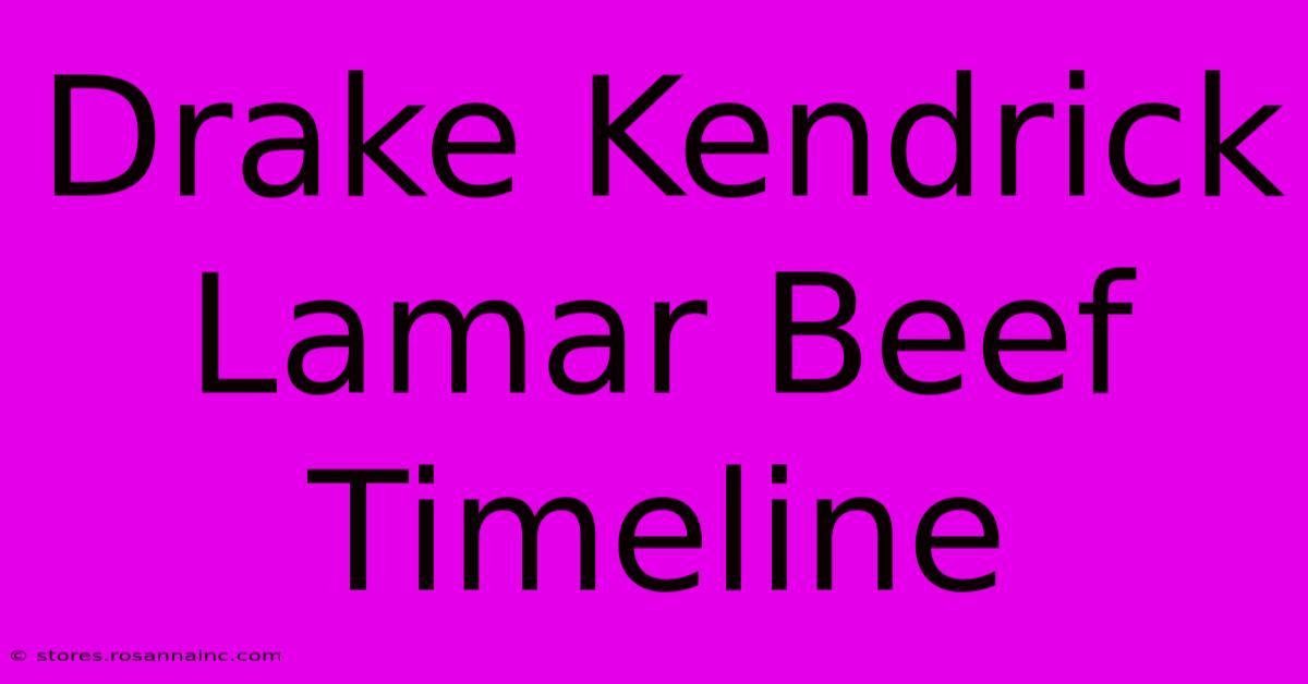 Drake Kendrick Lamar Beef Timeline