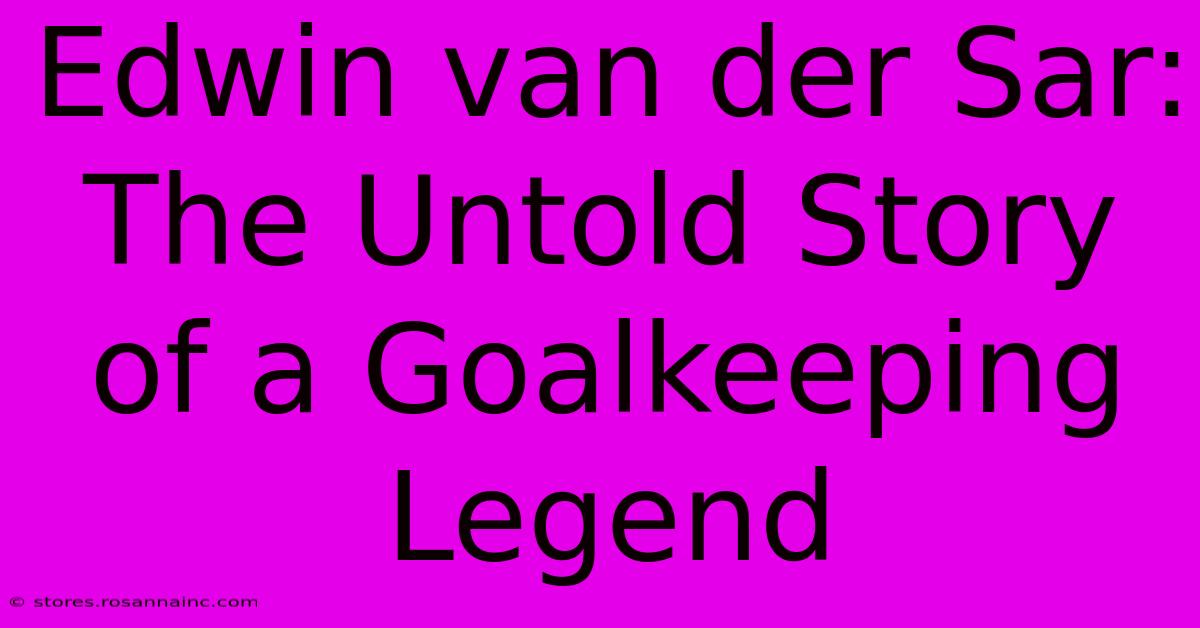 Edwin Van Der Sar: The Untold Story Of A Goalkeeping Legend