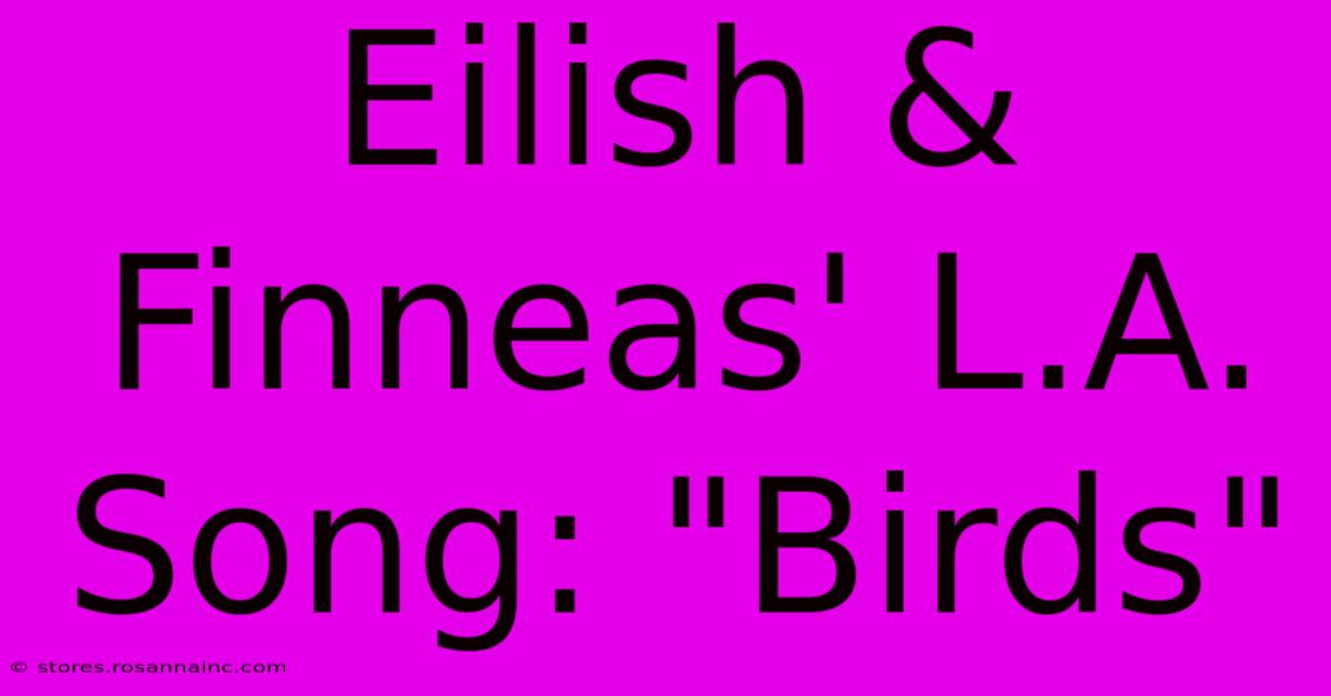 Eilish & Finneas' L.A. Song: 