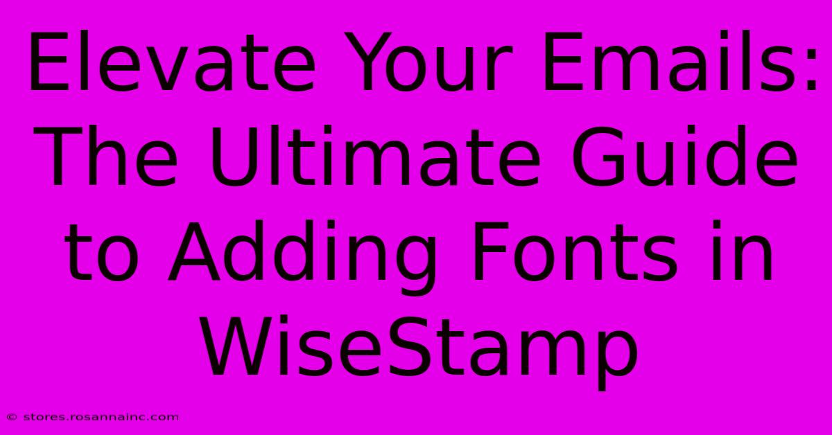 Elevate Your Emails: The Ultimate Guide To Adding Fonts In WiseStamp