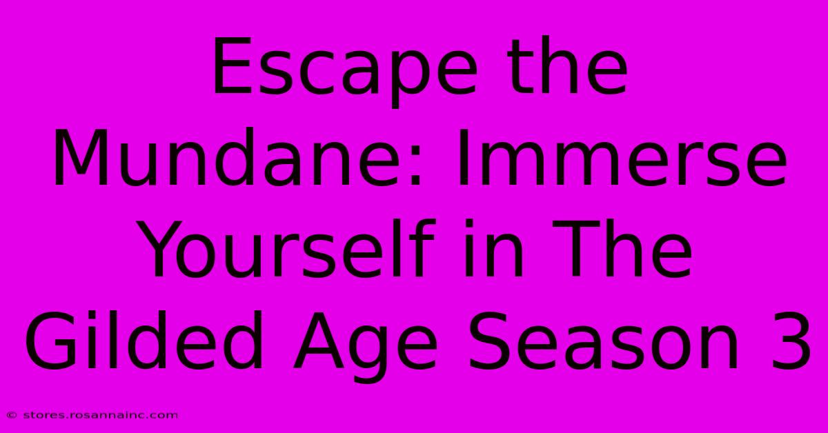 Escape The Mundane: Immerse Yourself In The Gilded Age Season 3