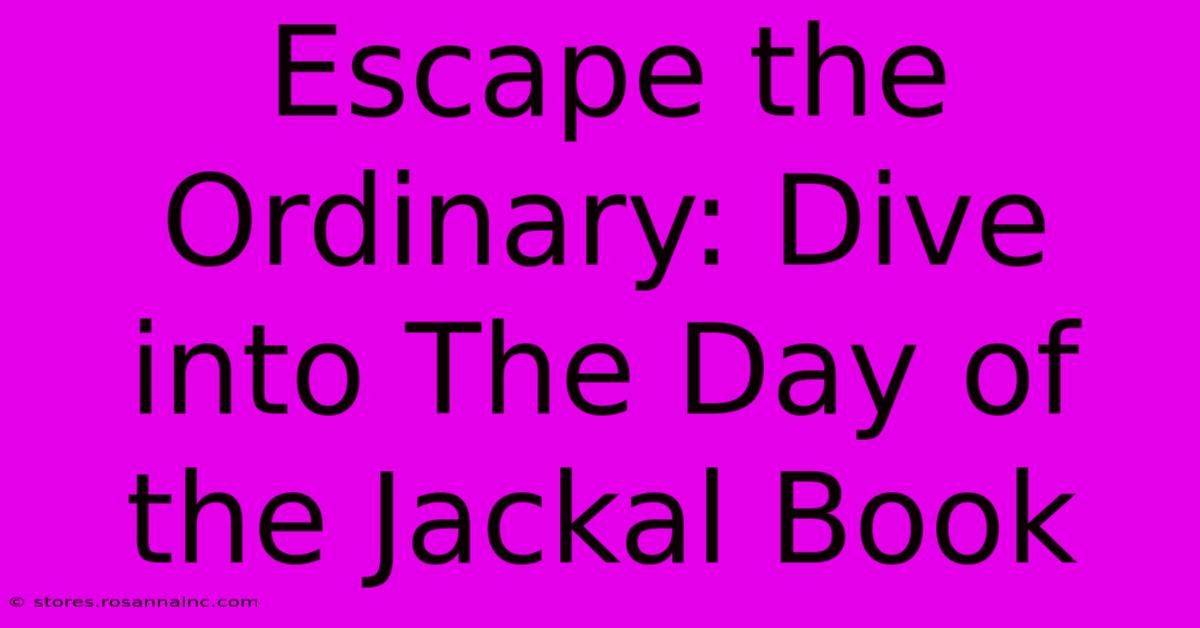 Escape The Ordinary: Dive Into The Day Of The Jackal Book