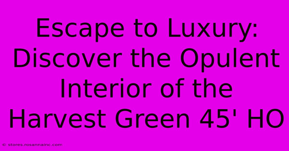 Escape To Luxury: Discover The Opulent Interior Of The Harvest Green 45' HO