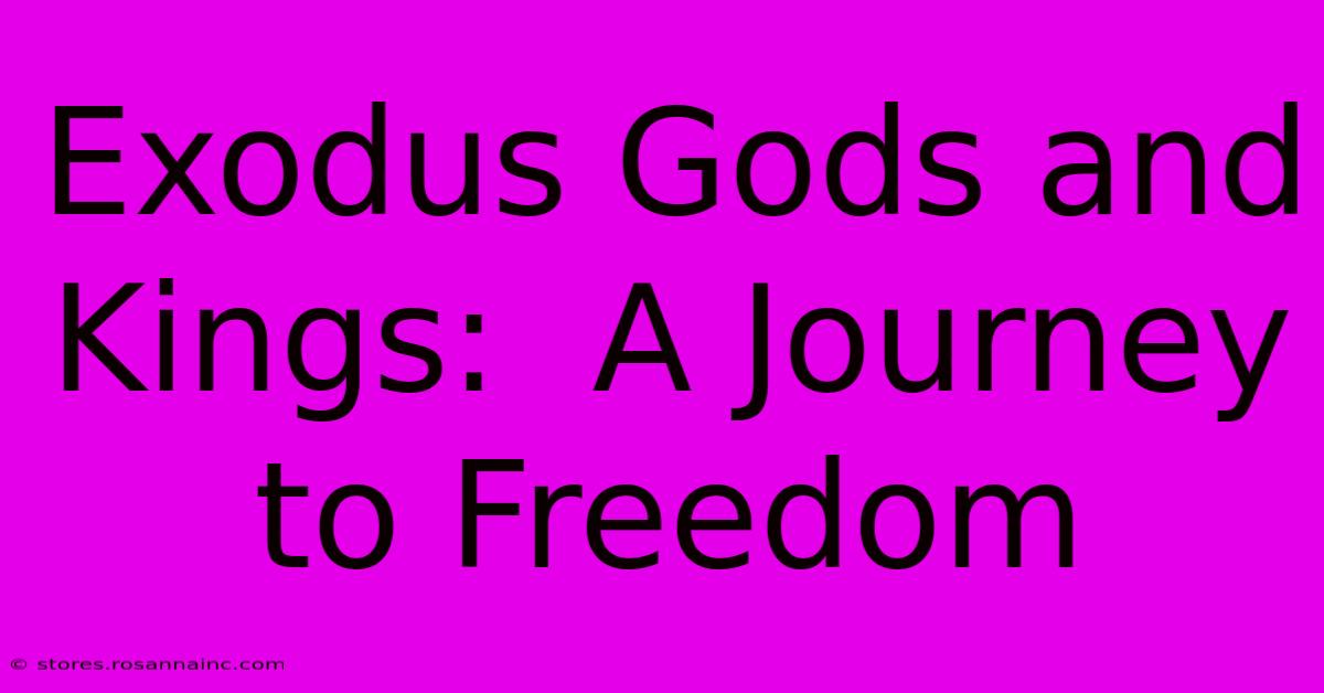 Exodus Gods And Kings:  A Journey To Freedom