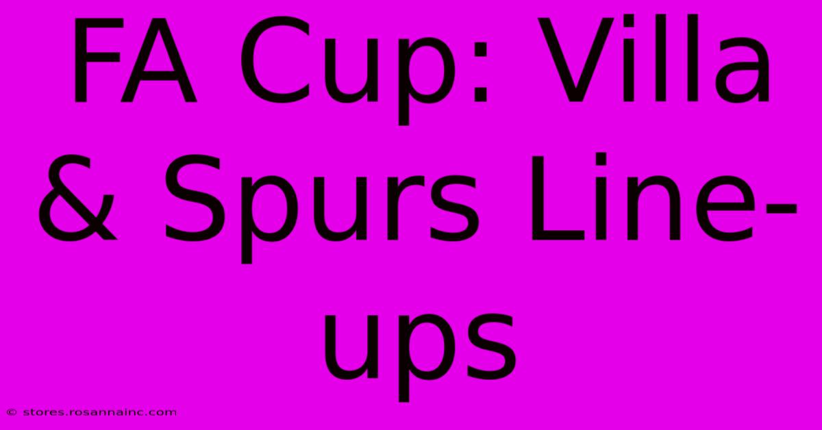 FA Cup: Villa & Spurs Line-ups