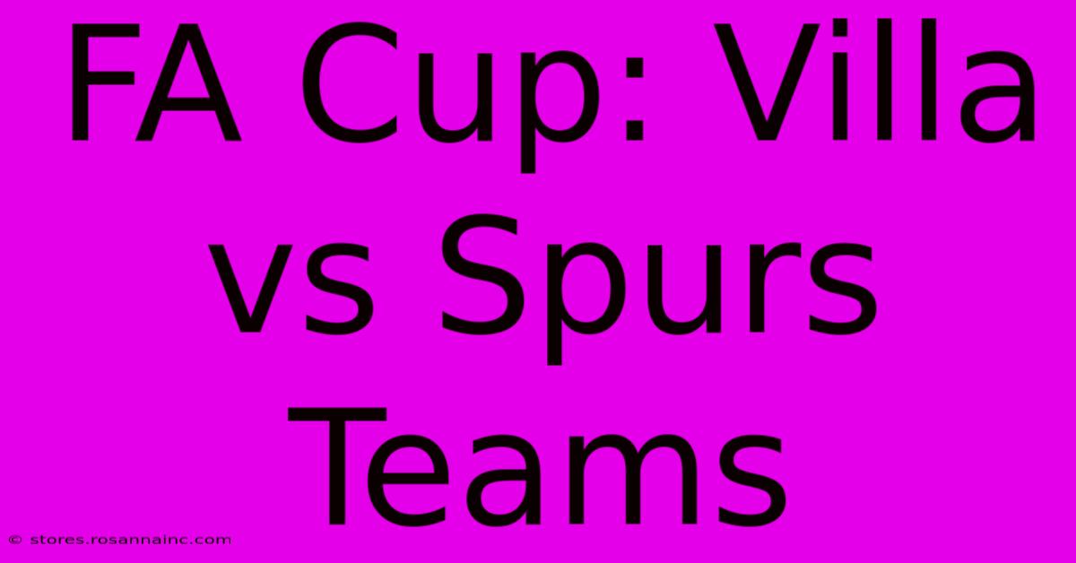 FA Cup: Villa Vs Spurs Teams