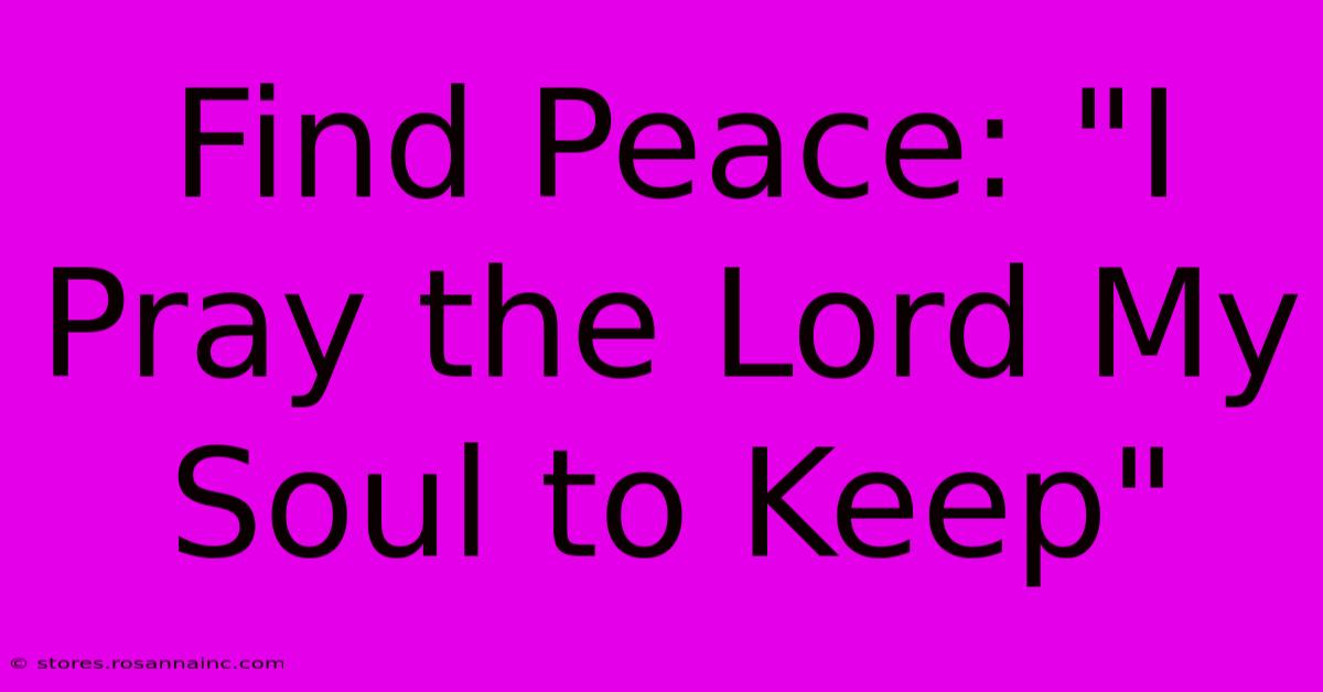 Find Peace: 