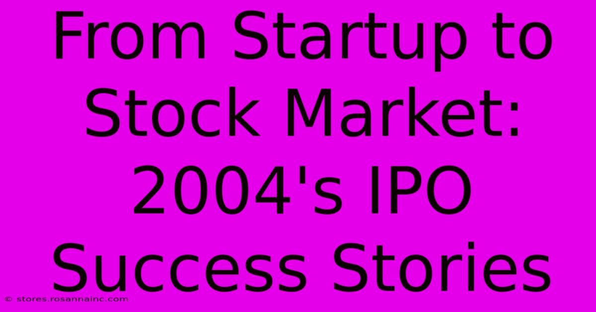 From Startup To Stock Market:  2004's IPO Success Stories