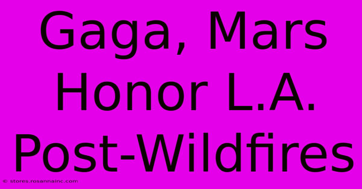 Gaga, Mars Honor L.A. Post-Wildfires