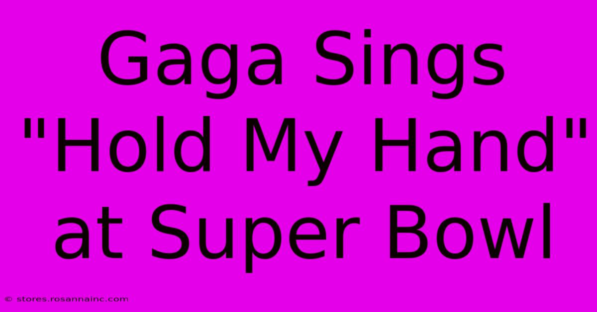 Gaga Sings 