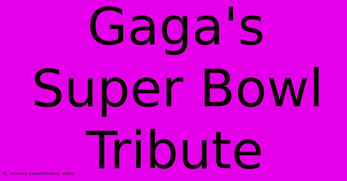 Gaga's Super Bowl Tribute