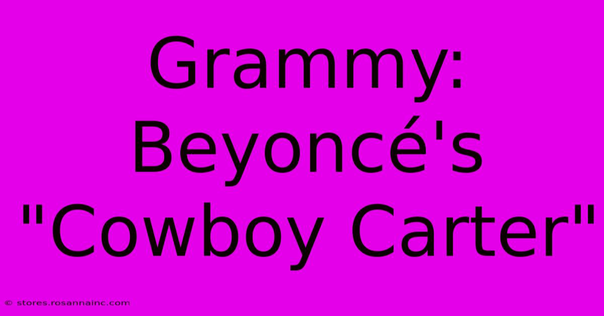 Grammy: Beyoncé's 