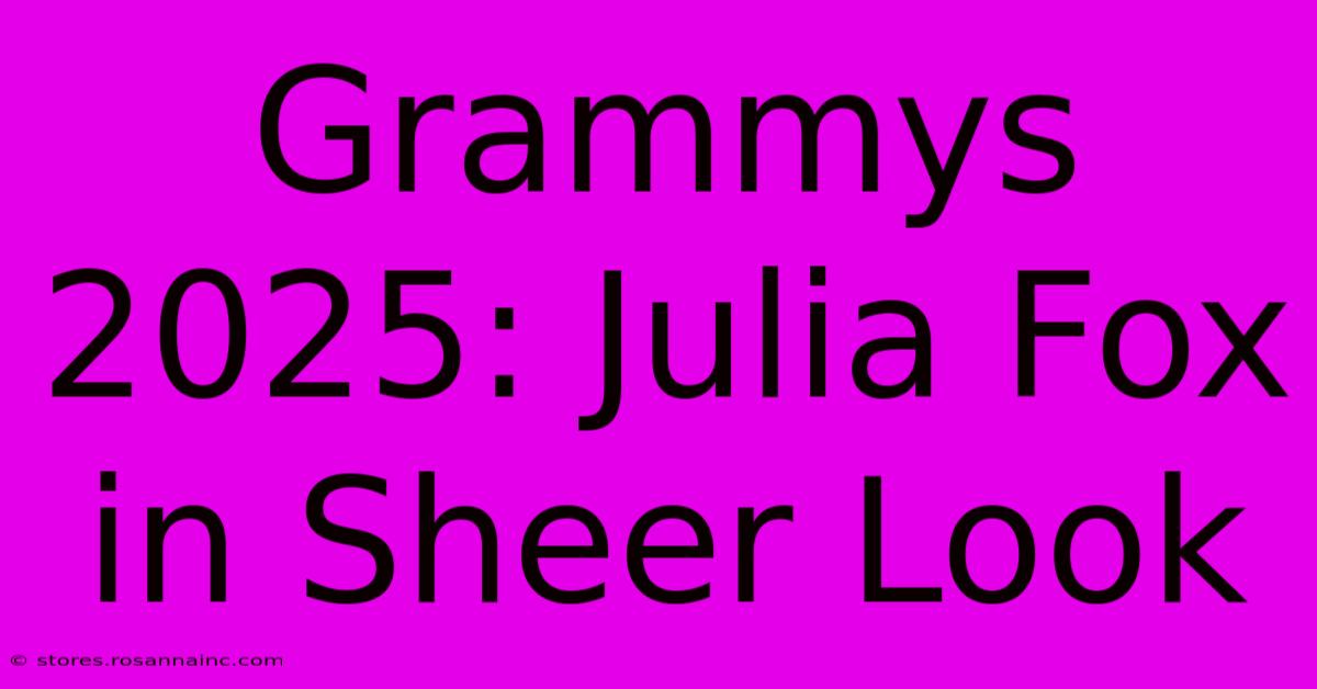 Grammys 2025: Julia Fox In Sheer Look