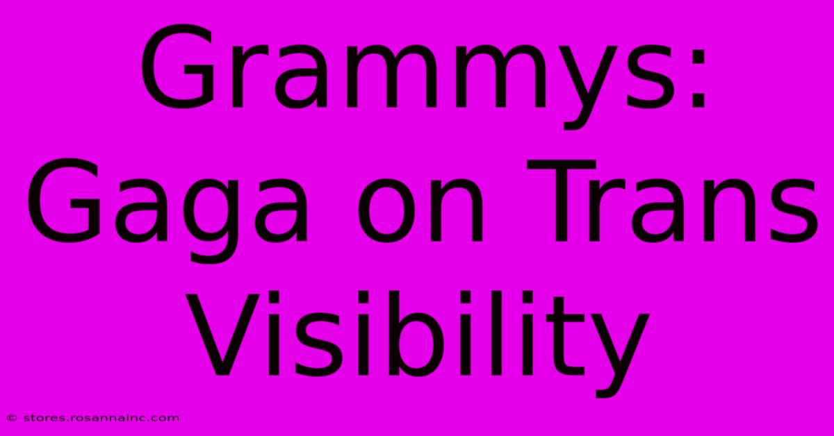 Grammys: Gaga On Trans Visibility