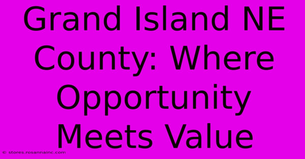 Grand Island NE County: Where Opportunity Meets Value