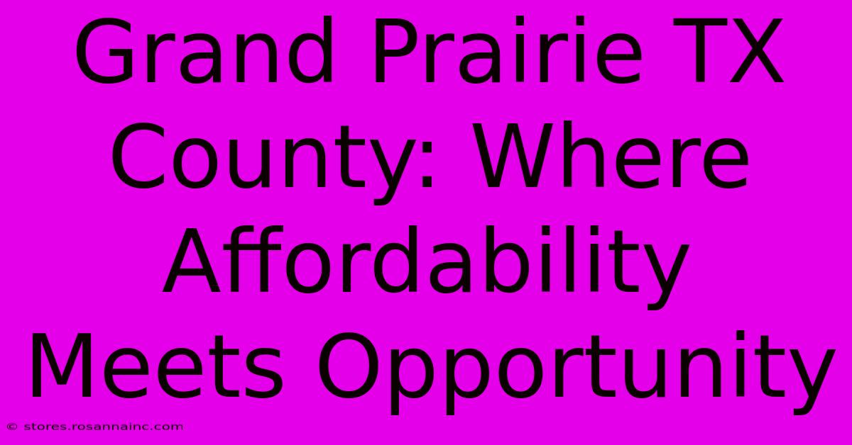 Grand Prairie TX County: Where Affordability Meets Opportunity