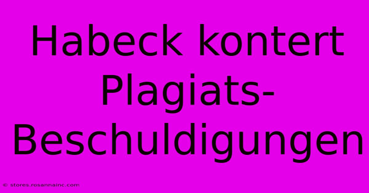 Habeck Kontert Plagiats-Beschuldigungen