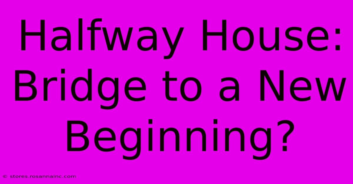 Halfway House: Bridge To A New Beginning?