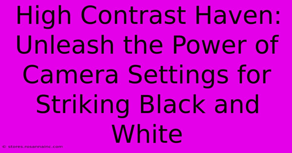 High Contrast Haven: Unleash The Power Of Camera Settings For Striking Black And White