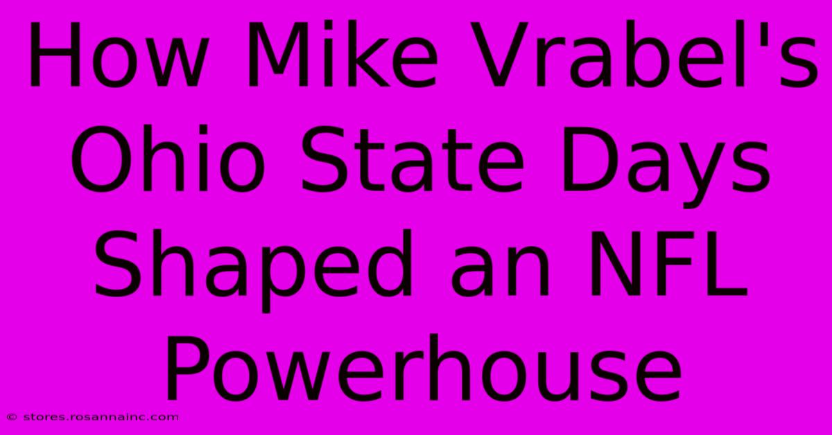 How Mike Vrabel's Ohio State Days Shaped An NFL Powerhouse