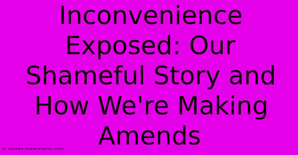 Inconvenience Exposed: Our Shameful Story And How We're Making Amends