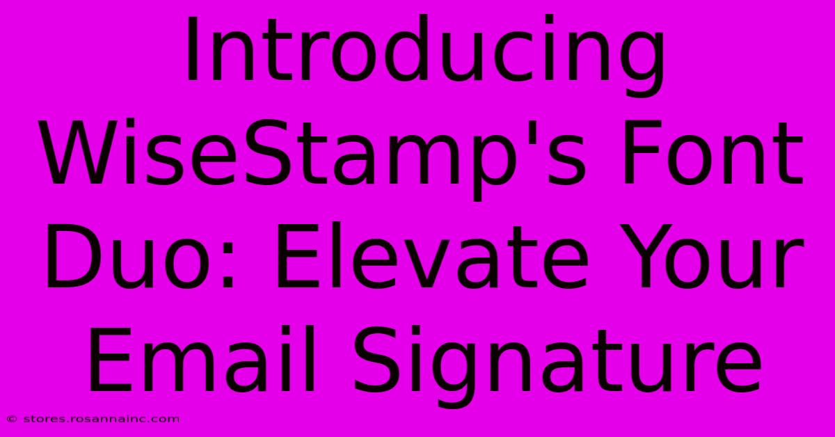 Introducing WiseStamp's Font Duo: Elevate Your Email Signature