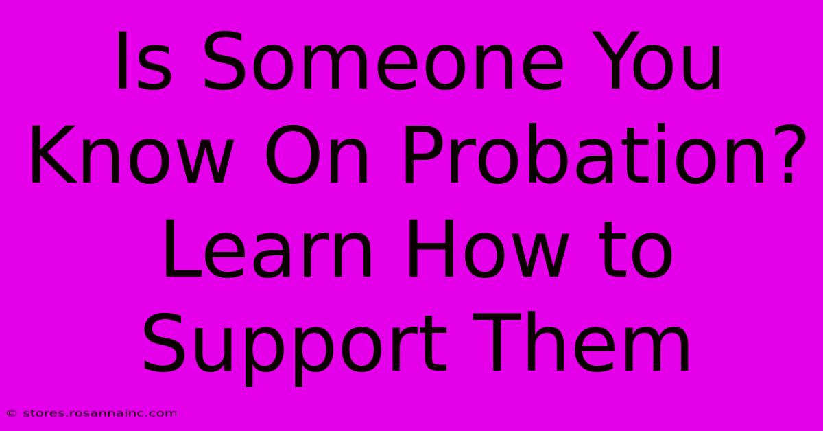 Is Someone You Know On Probation? Learn How To Support Them