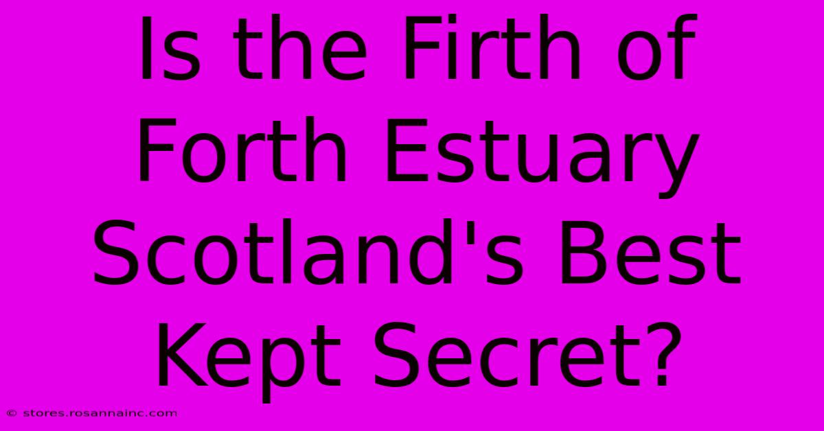 Is The Firth Of Forth Estuary Scotland's Best Kept Secret?