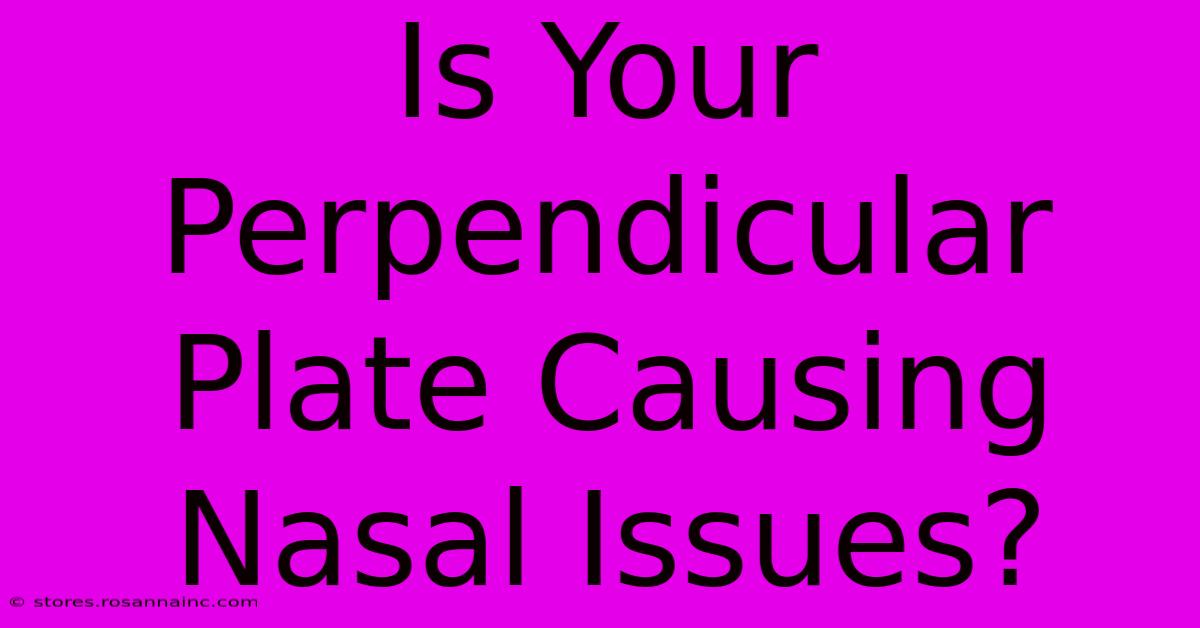 Is Your Perpendicular Plate Causing Nasal Issues?