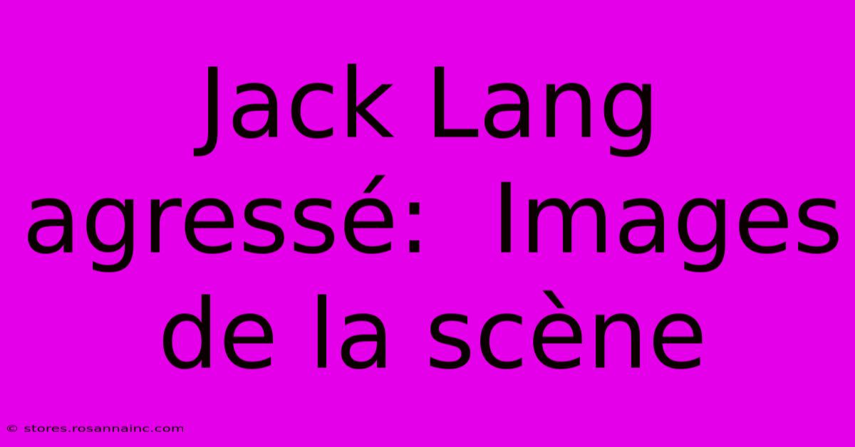 Jack Lang Agressé:  Images De La Scène