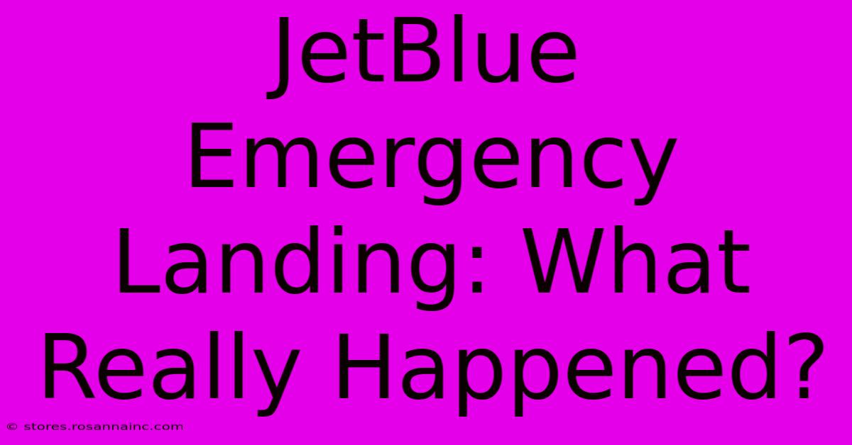 JetBlue Emergency Landing: What Really Happened?