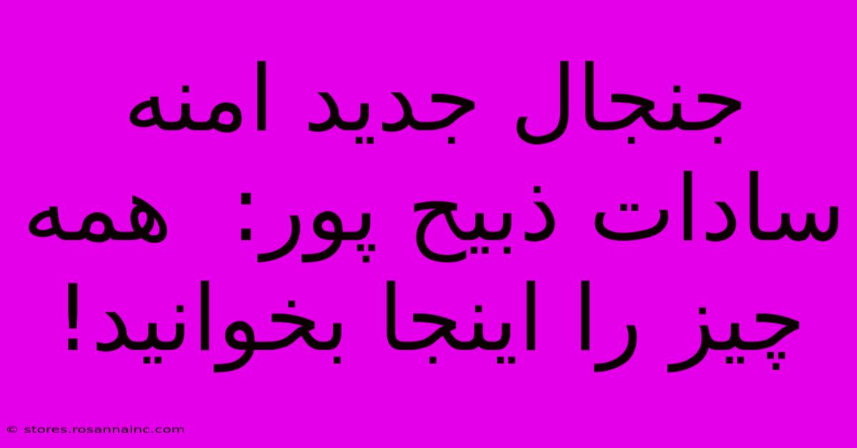 جنجال جدید امنه سادات ذبیح پور:  همه چیز را اینجا بخوانید!