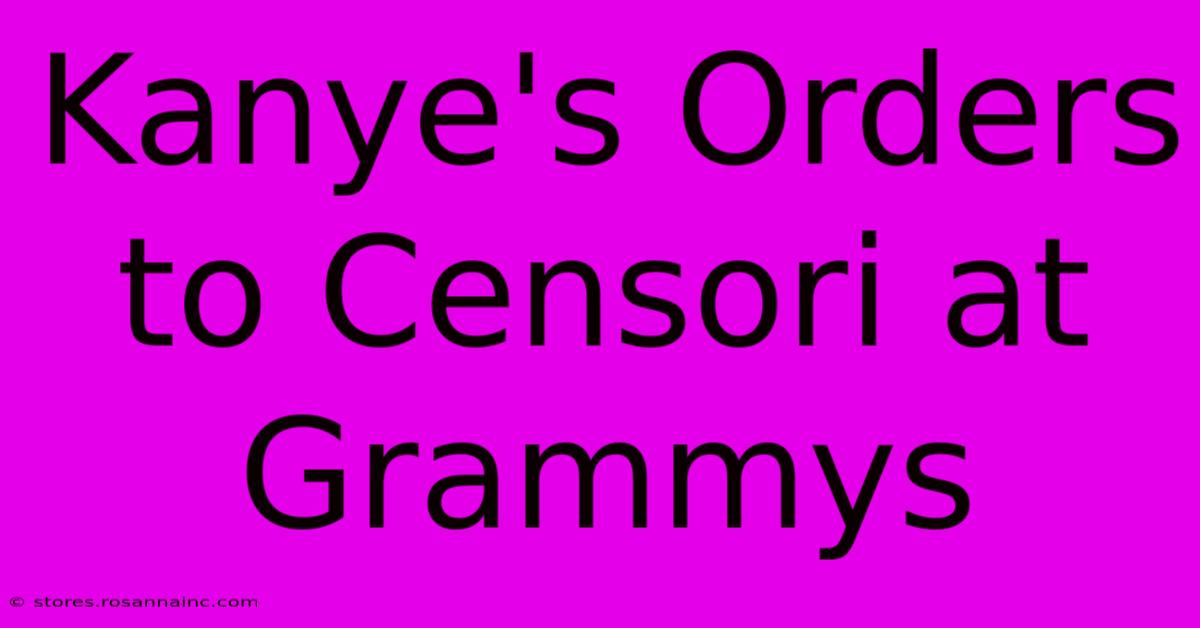 Kanye's Orders To Censori At Grammys