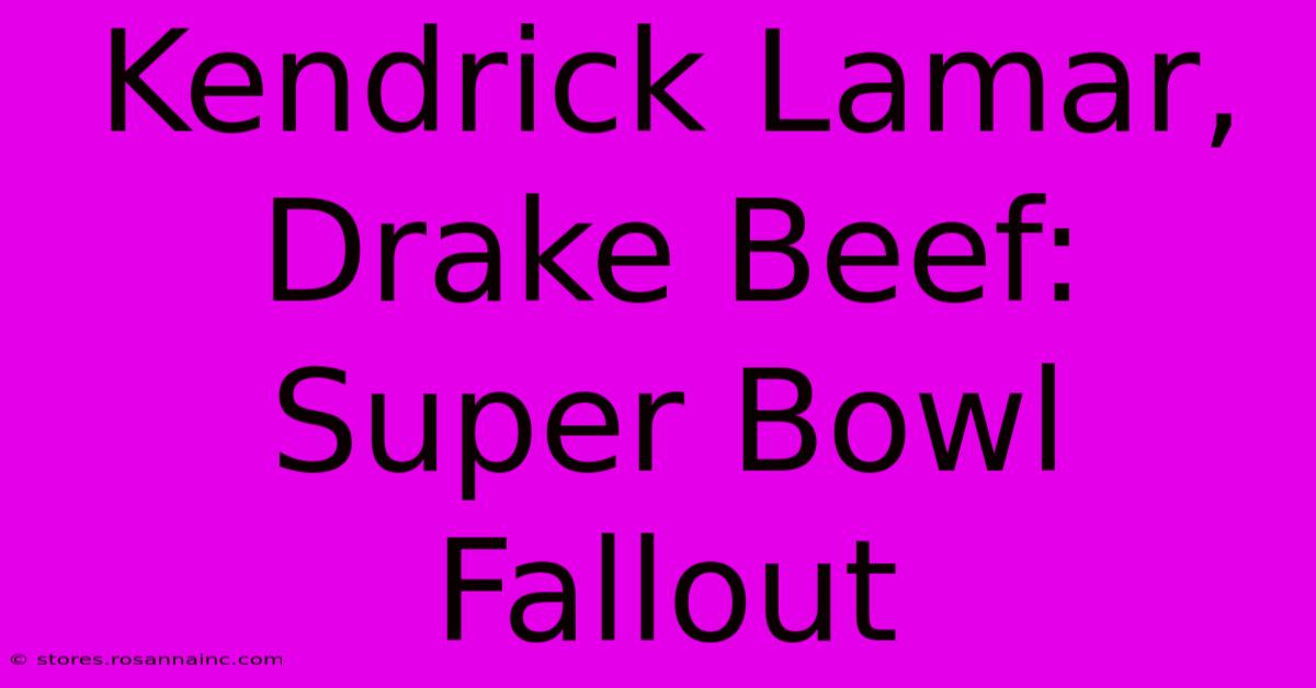 Kendrick Lamar, Drake Beef: Super Bowl Fallout