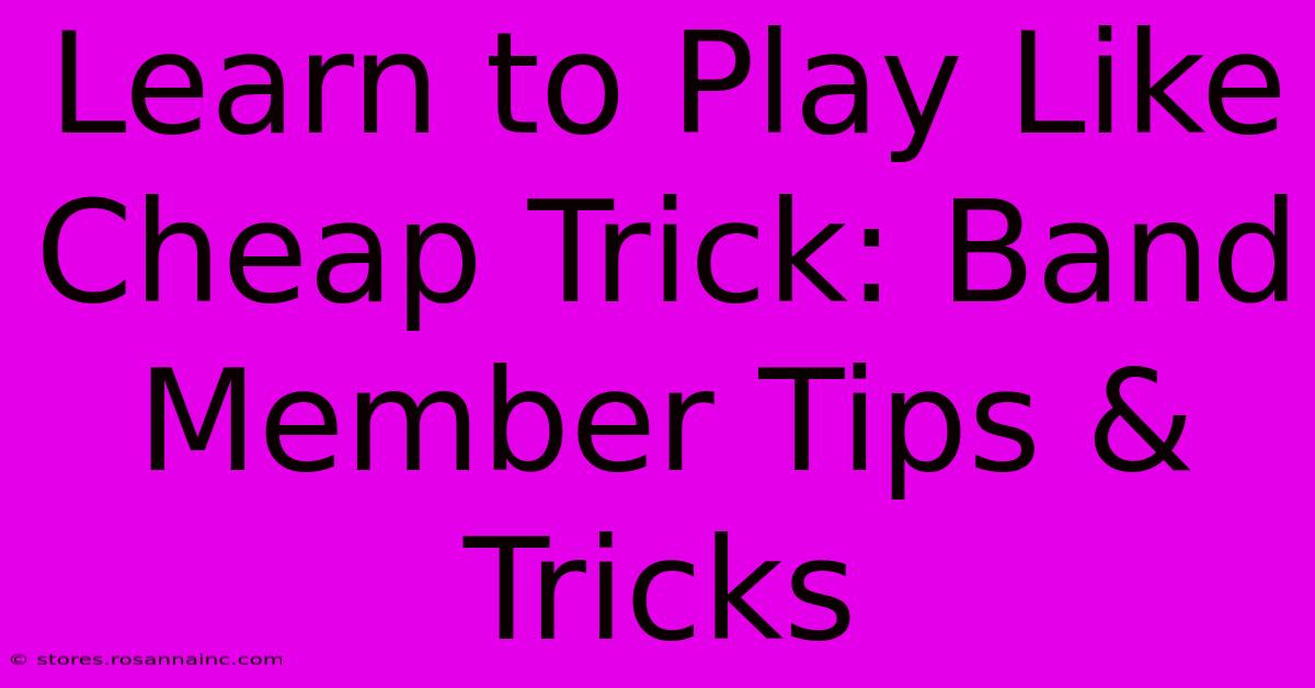 Learn To Play Like Cheap Trick: Band Member Tips & Tricks