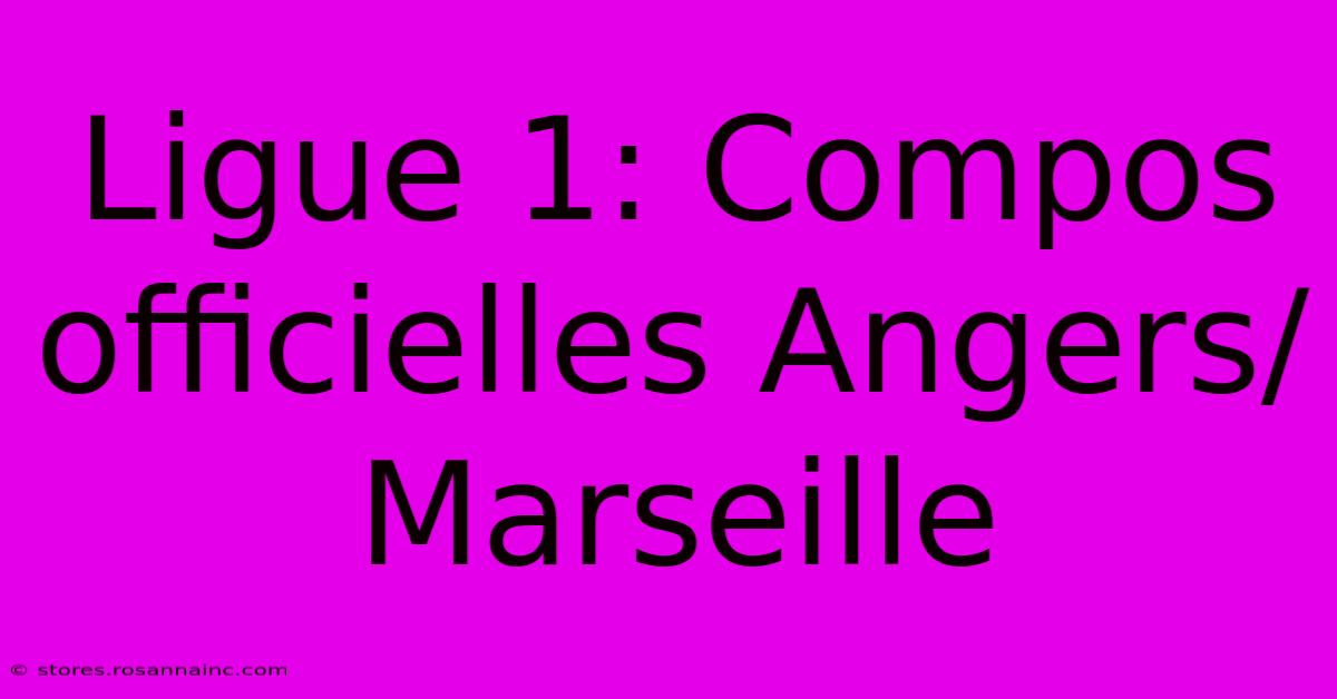 Ligue 1: Compos Officielles Angers/Marseille