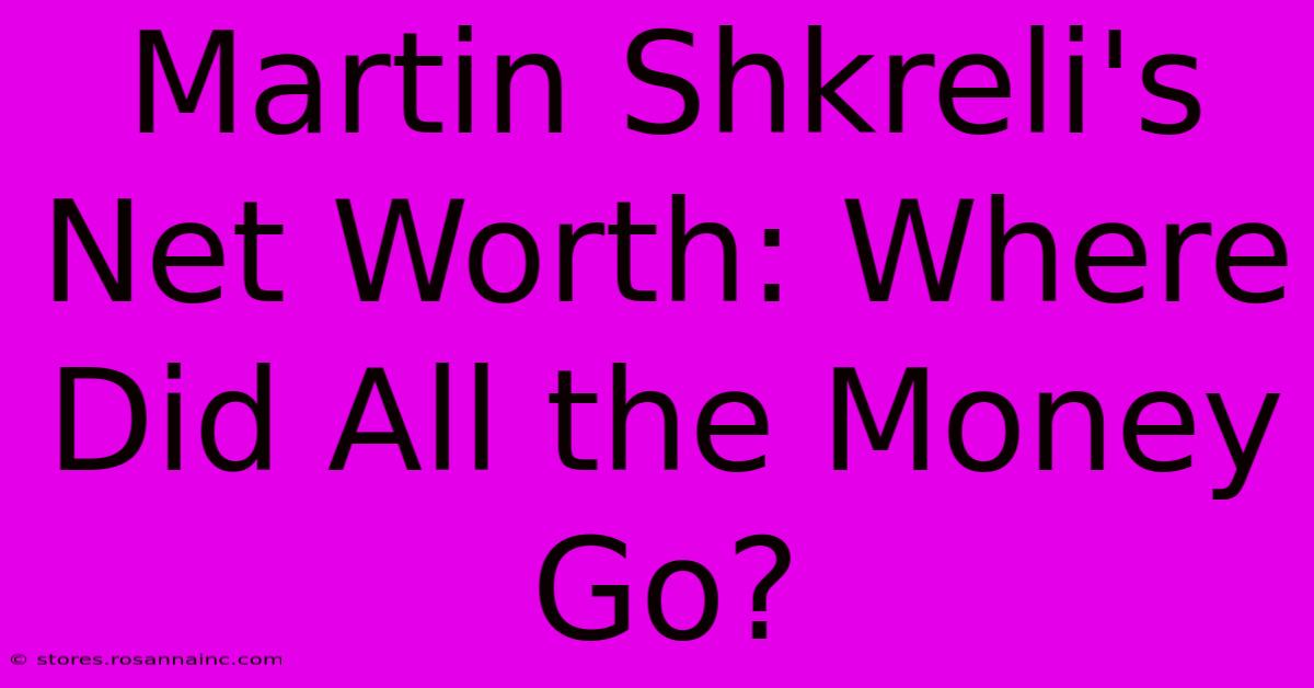 Martin Shkreli's Net Worth: Where Did All The Money Go?