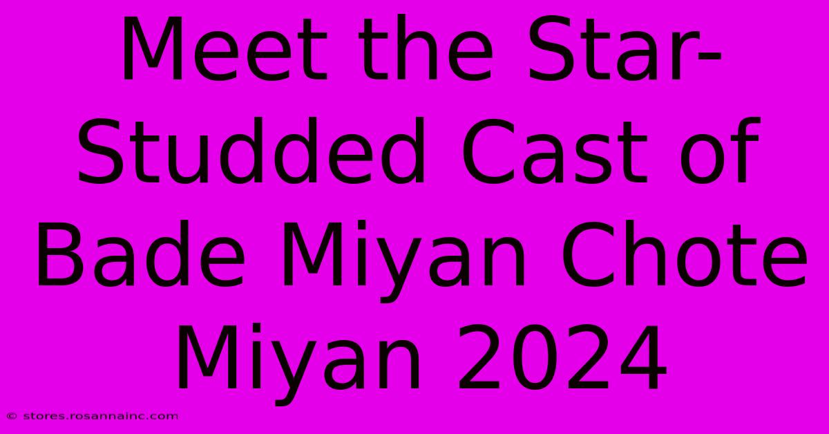 Meet The Star-Studded Cast Of Bade Miyan Chote Miyan 2024