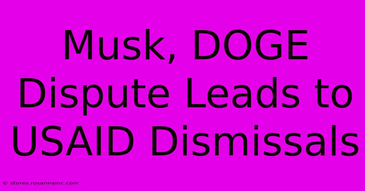 Musk, DOGE Dispute Leads To USAID Dismissals