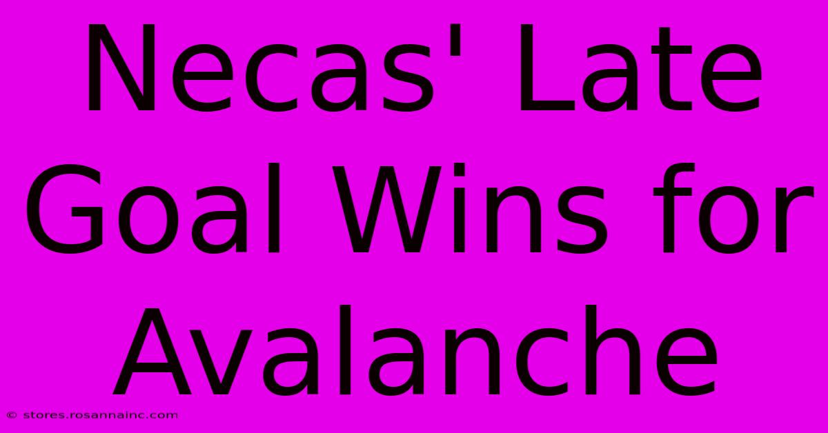 Necas' Late Goal Wins For Avalanche