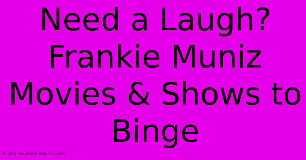 Need A Laugh? Frankie Muniz Movies & Shows To Binge