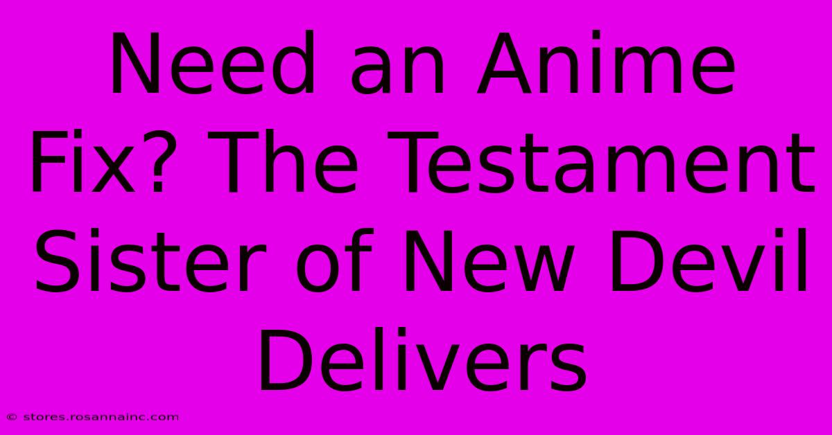 Need An Anime Fix? The Testament Sister Of New Devil Delivers