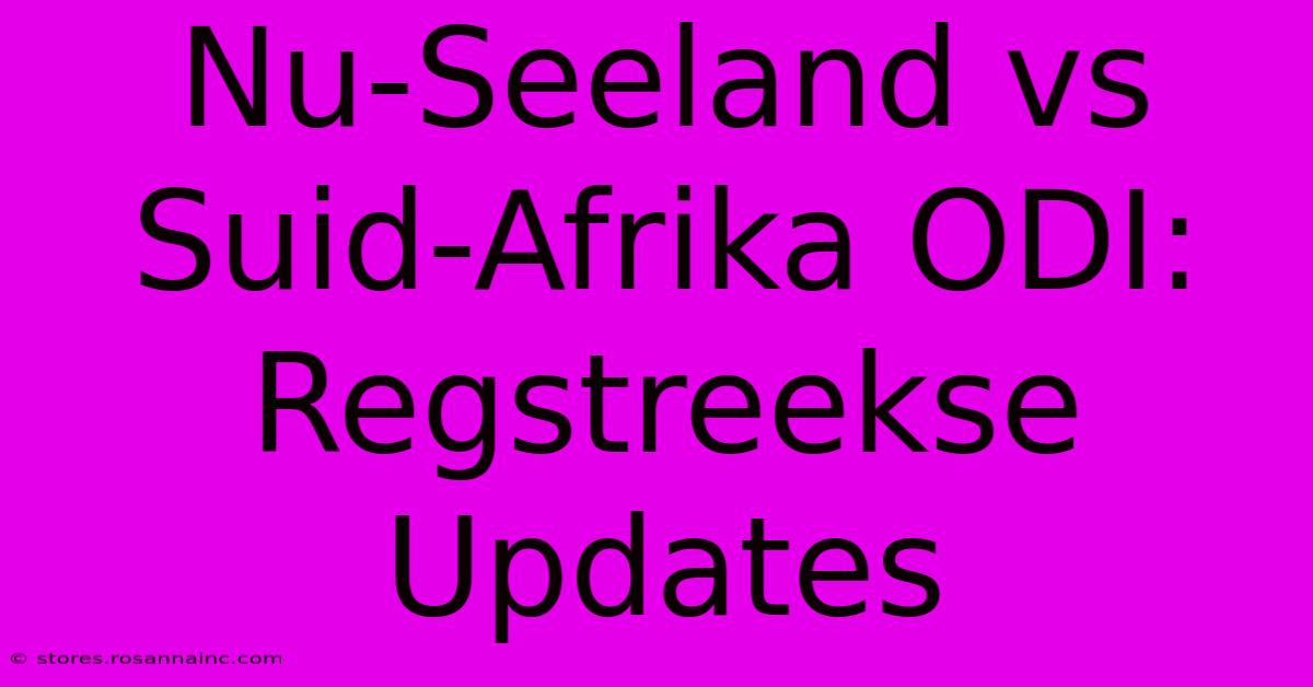 Nu-Seeland Vs Suid-Afrika ODI: Regstreekse Updates