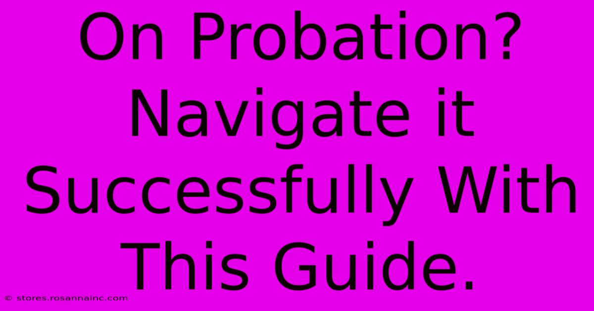 On Probation?  Navigate It Successfully With This Guide.