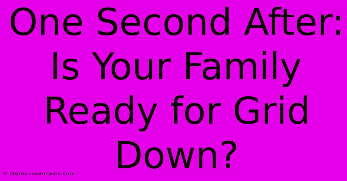 One Second After: Is Your Family Ready For Grid Down?