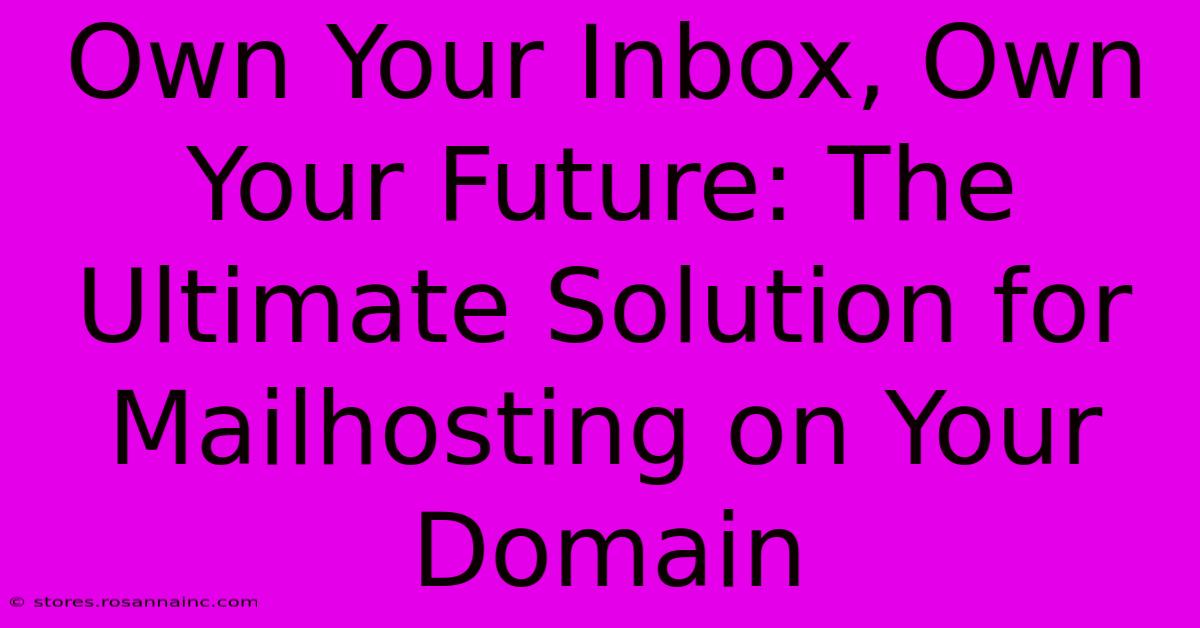 Own Your Inbox, Own Your Future: The Ultimate Solution For Mailhosting On Your Domain