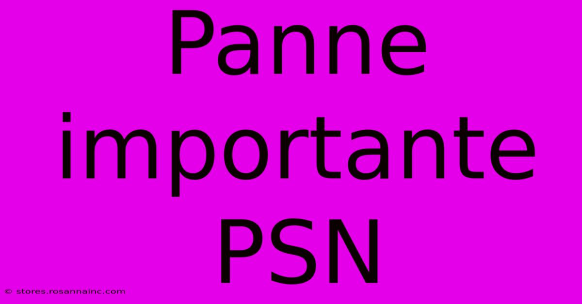 Panne Importante PSN