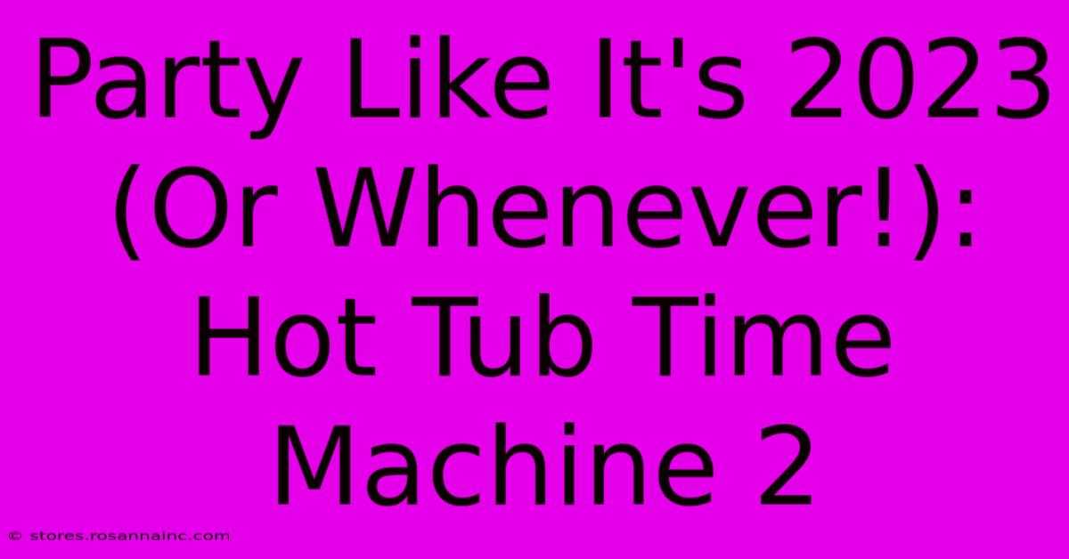 Party Like It's 2023 (Or Whenever!): Hot Tub Time Machine 2