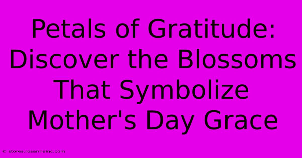 Petals Of Gratitude: Discover The Blossoms That Symbolize Mother's Day Grace